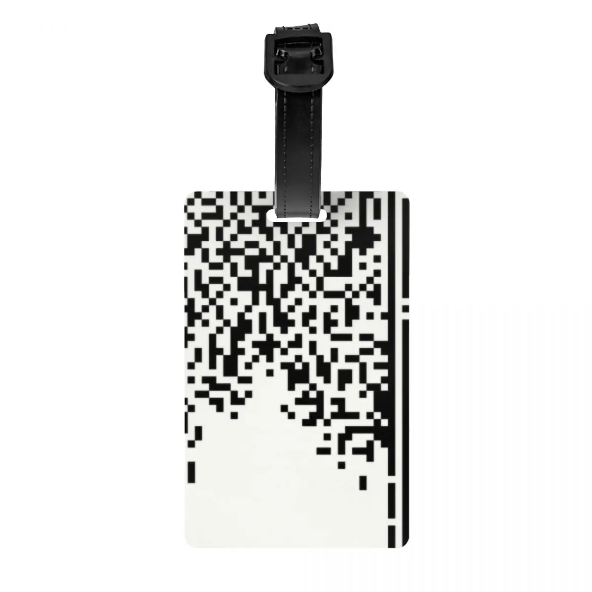 

Custom QR-antine V Luggage Tag With Name Card Computer Science Qr Code Pixel Privacy Cover ID Label for Travel Bag Suitcase