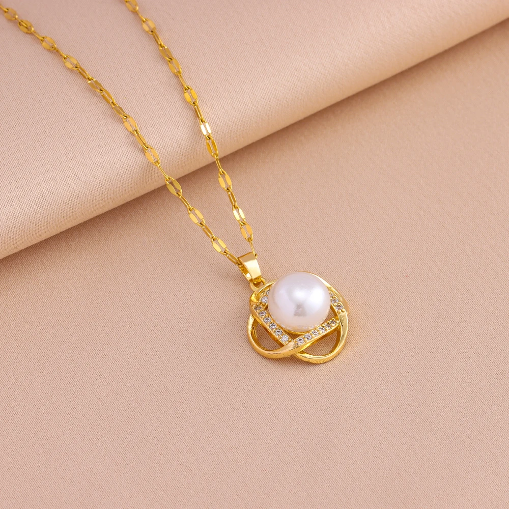 New Vintage Pearl Pendant Necklaces Earrings For Women Female