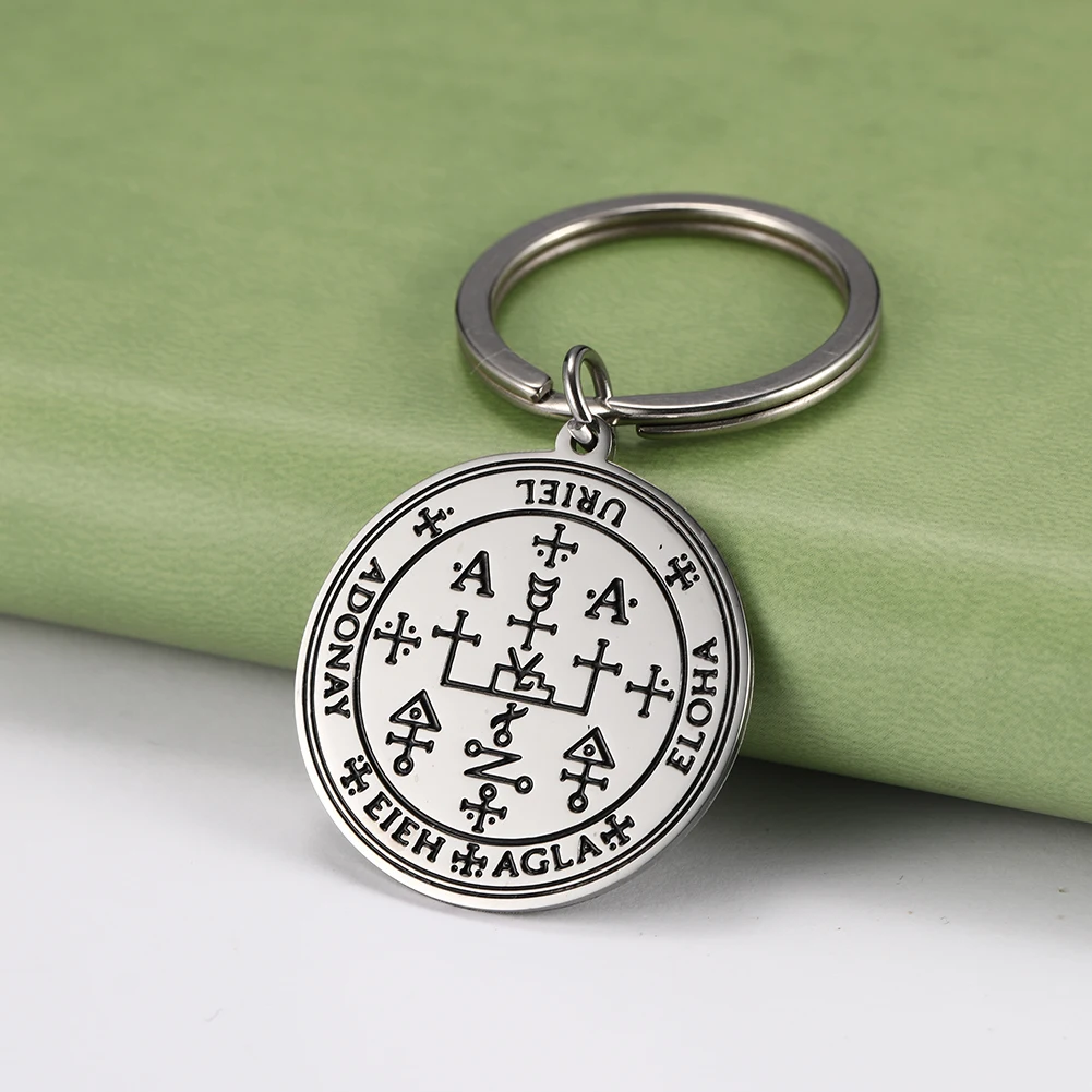 Dawapara Siegel des Erzengels Michael Samael Zadkiel Uriel Anhänger Schlüsselanhänger Michaelmas Schutz Amulett Edelstahl Schmuck – Detail 9