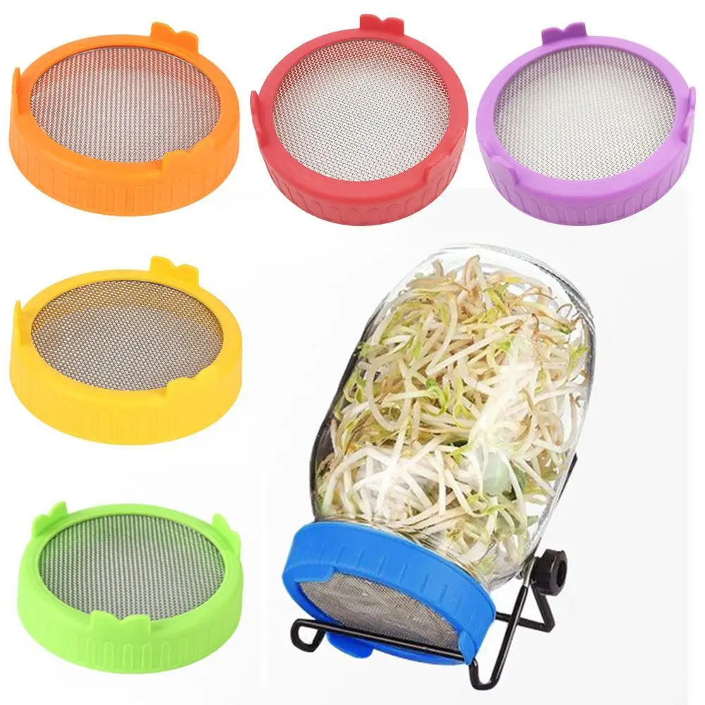 Wide Mouth Plastic Mason Jarhipping Seed Crop Germination for Jar Plant Sprouting Lid Food Grade Mesh Sprout Cover for Mason Jar
