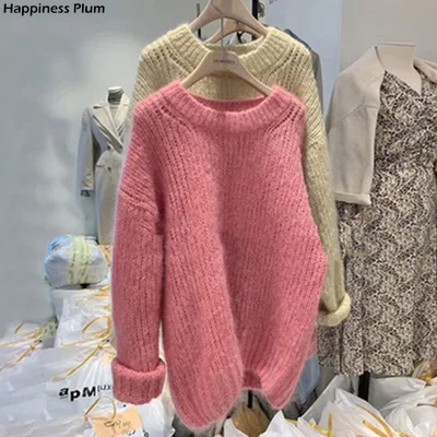 

New Winter Sweater Women Pullover Girls Tops Knitting Vintage Autumn Elegant Female Knitted Outerwear Warm Sweater o neck