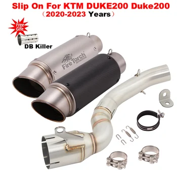 Slip On For DUKE KTM 200 Duke200 2020 - 2023 Motorcycle Exhaust Escape Catalyst Delete Link Pipe Moto Muffler Pit Bike DB Killer
