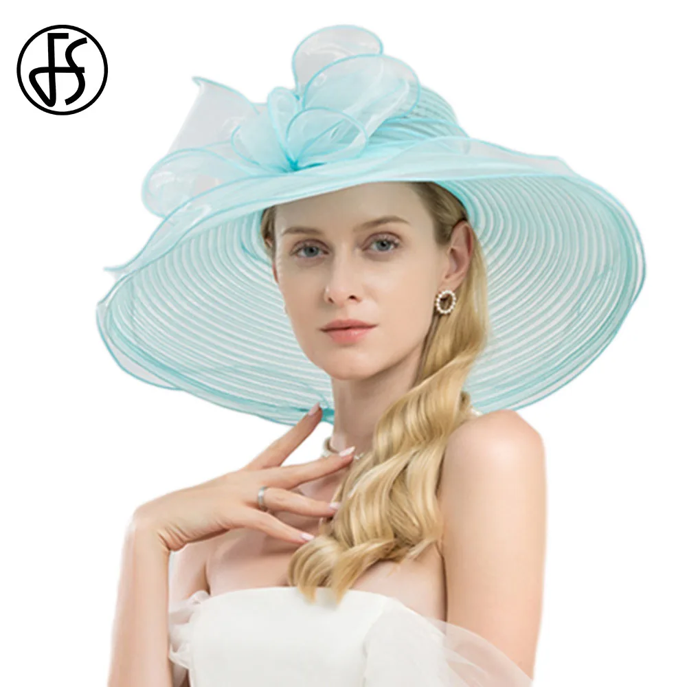 English Organza Wave Wide Brim Sun Hats 