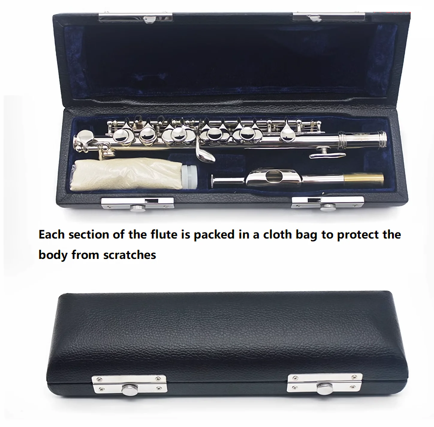 1PC Piccolo in C key Cupronickel Nickel Plated Wind Instrument Flute with Case