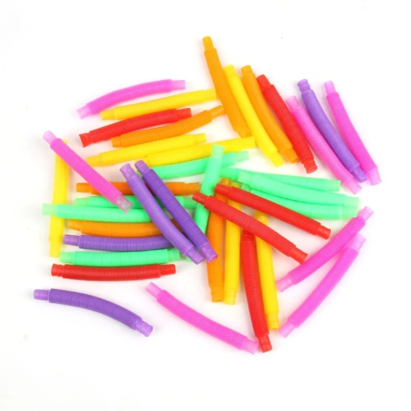 Mini Pop Tubes Sensory Toy Adult Fidget Stress Relieve Toy Kid Autism Anti Stress Plastic Bellows Children Squeeze Toy 1Pcs
