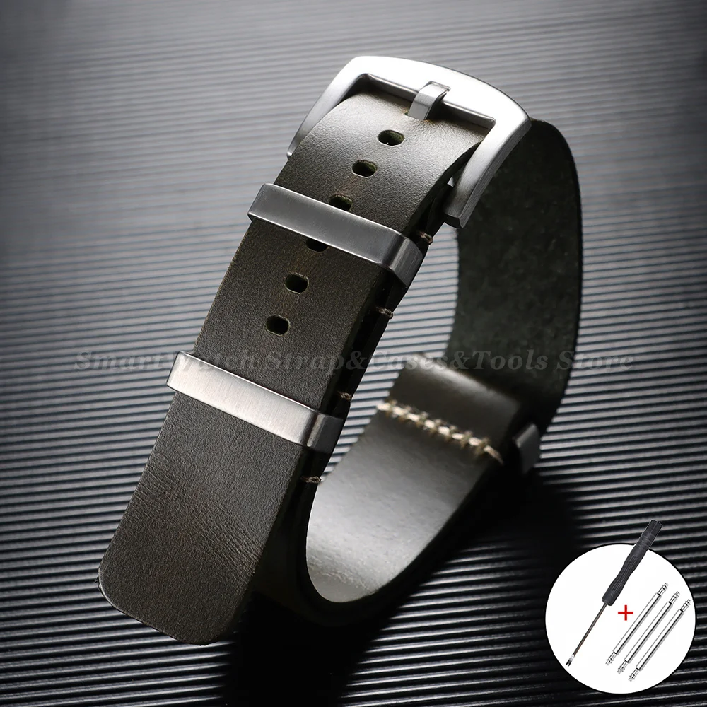 Premium Retro Genuine Leather Watch Strap - Men’s Replacement Wristband