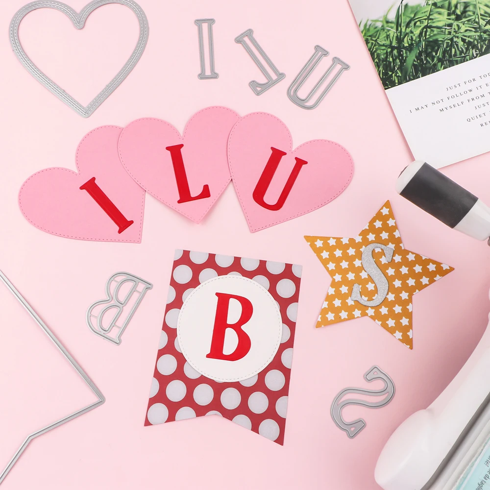 26 개/대 알파벳 금속 절단 다이 5/10/20cm DIY Scrapbooking 종이 앨범 카드 공예에 대 한 대문자 금형 칼