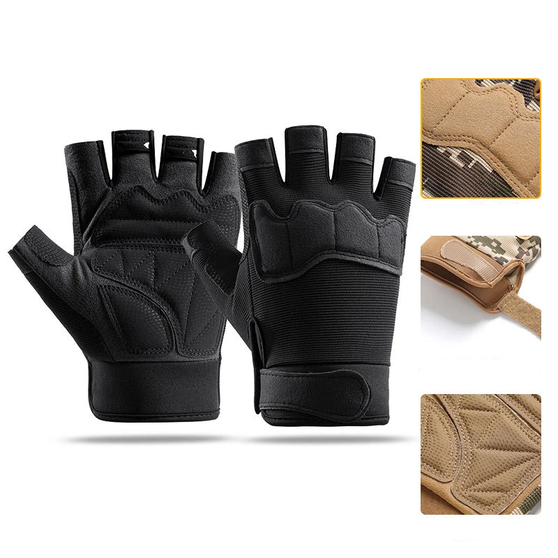 Cycling Tactical Gloves Men Women Mountaineering Training Grapple Sports Fitness Non-slip Shooting Half-Finger Field Gloves fingerless gloves,fitness gloves,bicycle gloves,shooting gloves