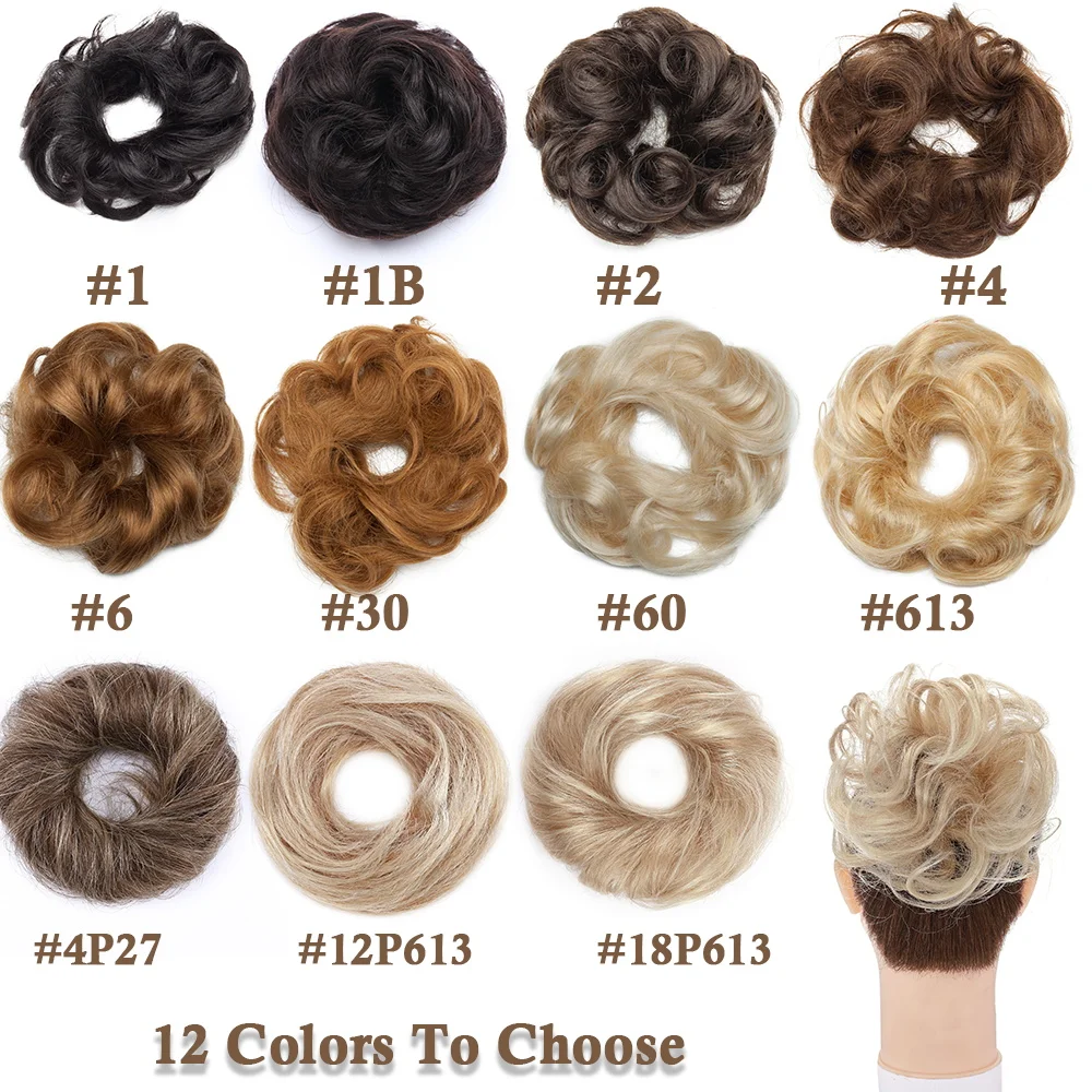 Human Hair Messy Buns Hair Piece Extension for Women Girls human hair bun extension