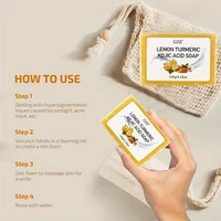 GZE Body Restore Lemon Turmeric Kojic Acid Soap, with Shea Butter, For Face Dark Spots, Body, Rejuvenating, Exfoliating 2