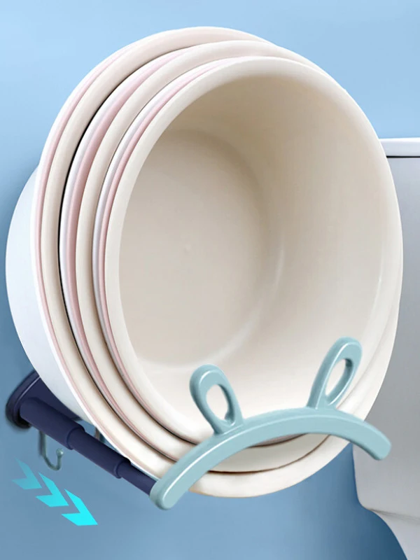 Cute and Space-saving: Bunny Ear Washbasin Rack with Expandable Shower Organizer