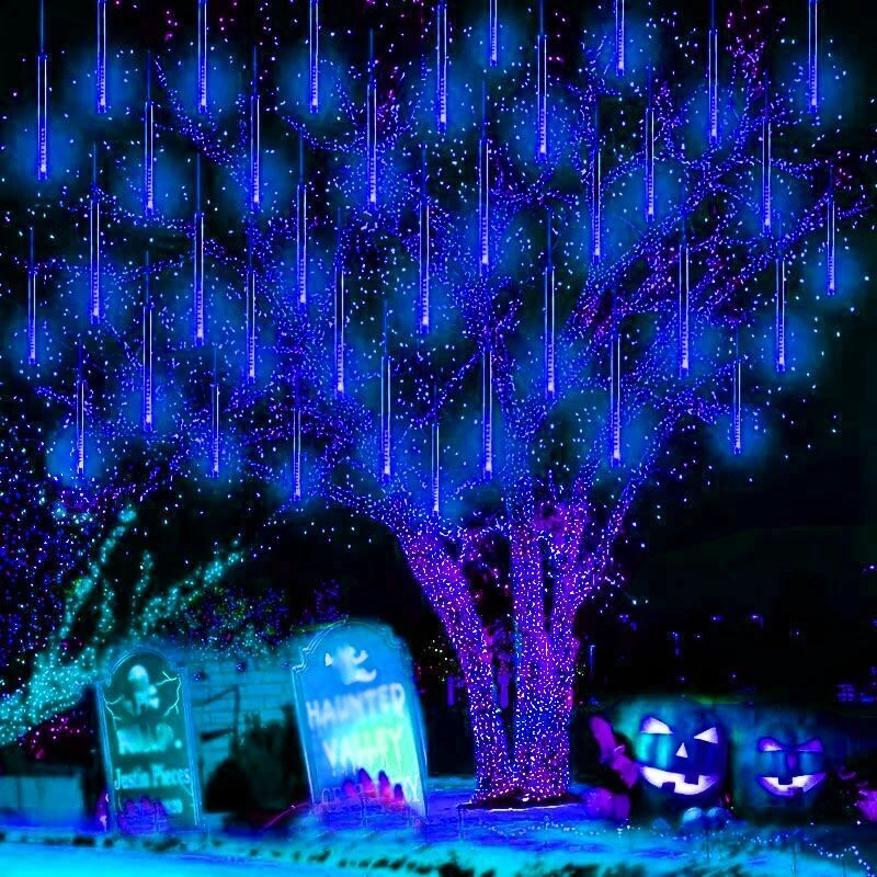 Description Picture 2 of item32/16 Tubes Outdoor Halloween Holiday Garden Street Fairy String Light LED Meteor Shower Lights for Party Christmas Decorations
