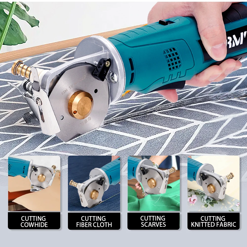 12V Electric Round Scissors Electric Scissors Shear Cloth Cutter Fabric Cutting Machine Kit Cutting Tool For Bosch 12V Battery 6