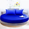 100% Cotton Round Bed Sheet Set Elastic Band Soft Skin Friendly Fitted Sheets Set Elastic Band Bedsheet 3/1 Pcs Mattress Cover 5