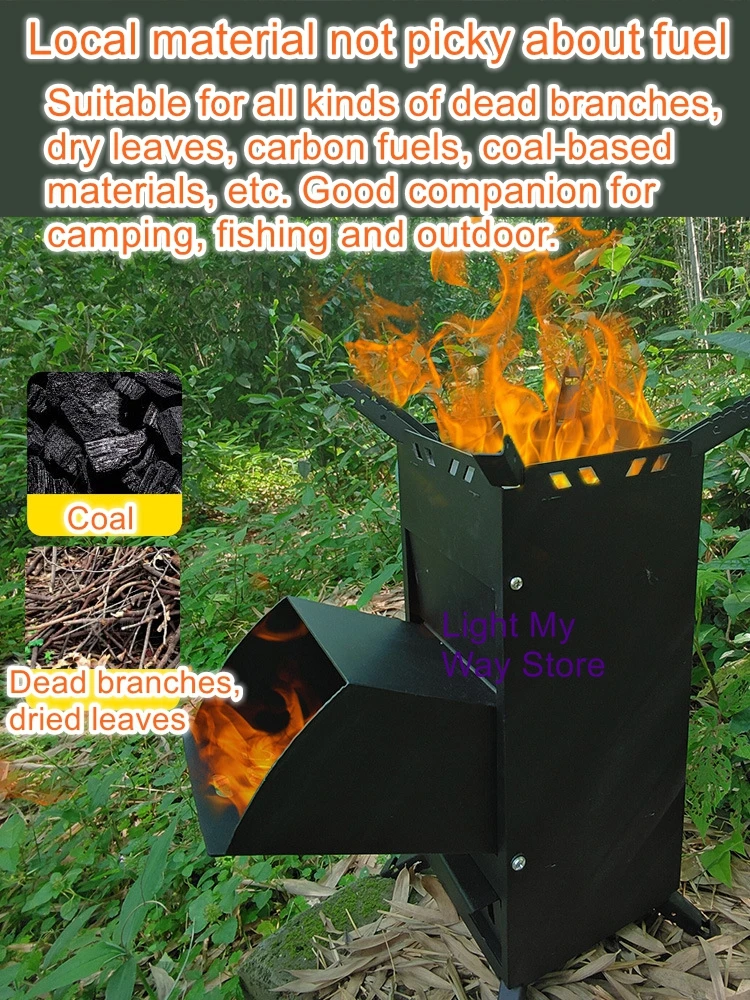 Rocket Stoves Outdoor Portable Firewood Stoves Camping Cooking