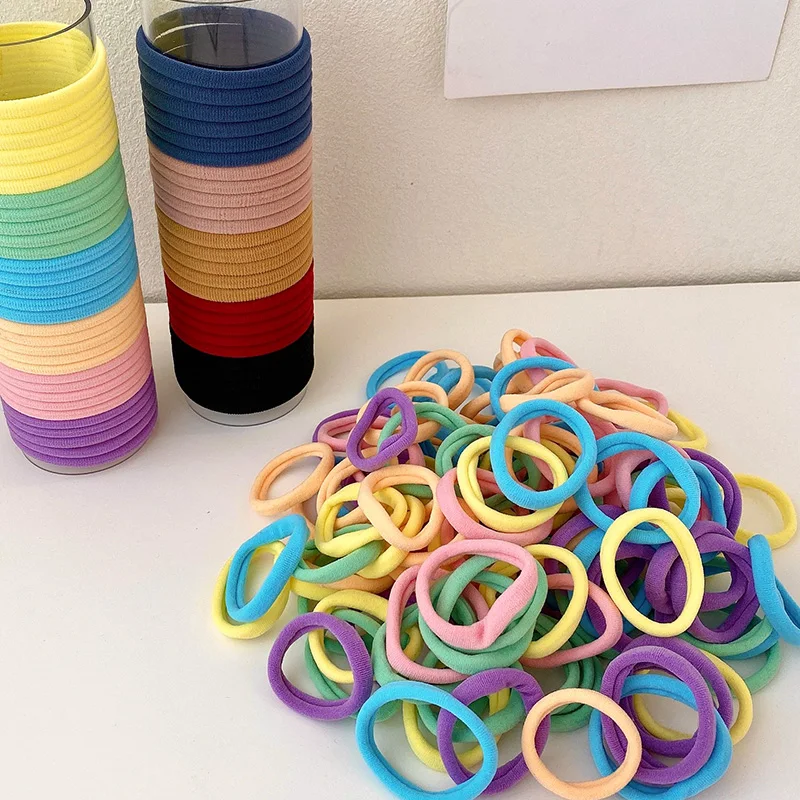 10/50/100 Pcs/set Women Girls Colors Soft Scrunchies Elastic Hair Band Lady  Lovely Solid Rubber Bands Female Hair Accessories - Hair Ties - AliExpress