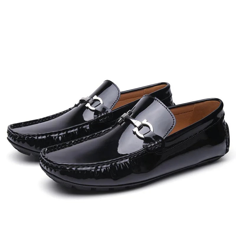 Spring Autumn Mens Loafers Luxury Men Slip On Leather Shoes Black Loafer Shoes Size 37-46 47 Dropshipping 3