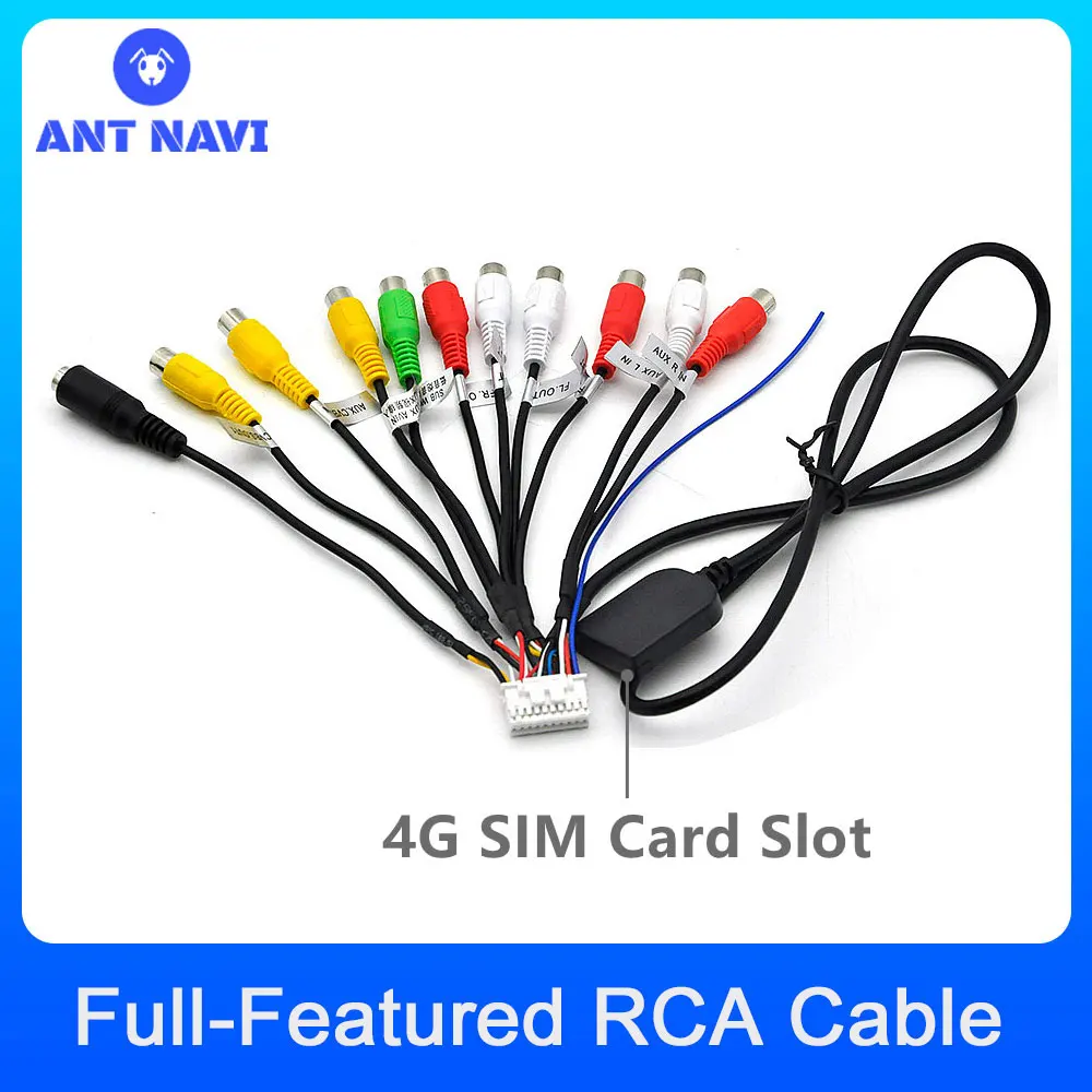 AntNavi Android Car Radio RCA Cable Horn Line Aux-in Adapter 20pins Subwoofer/Amplifier Wire 3.5mm Female car wire cable adapter sim card slot adapter support 4G Sim Card