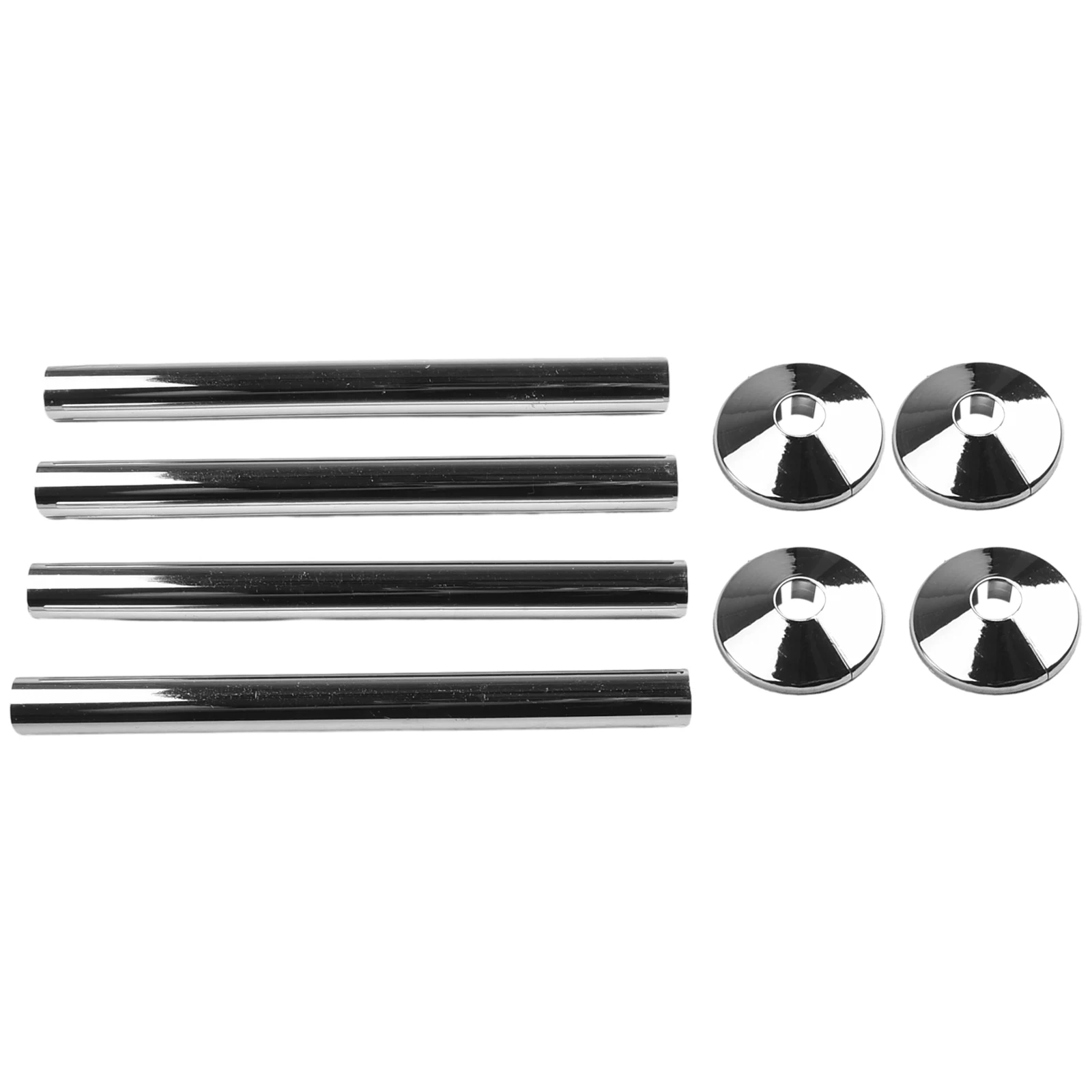 

Add a Touch of Style to Your Home Decor 8pc Chrome Effect Pipe Covers and Collars for 15mm Pipes, Easy Installation