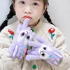 5-12 Years Winter Children Girl Gloves Knitted Warm Soft Cartoon Rabbit Full Finger Gloves Kids Outdoor Lovely Girl Mittens 3
