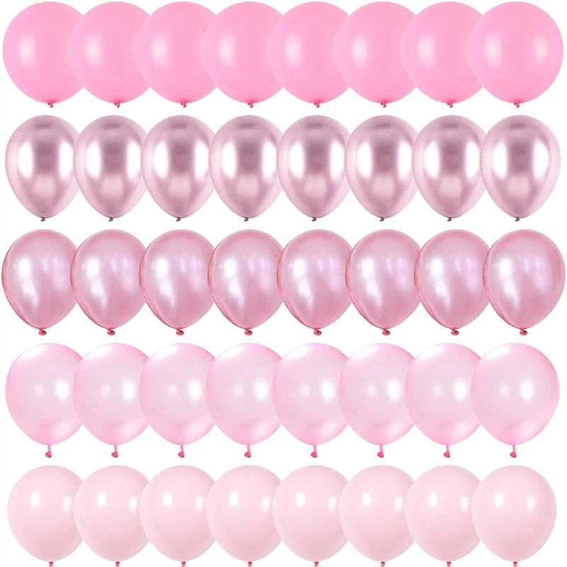 Pearl Powder Confetti Metal Latex Balloons Wedding Decoration Pink Globos New Year Birthday Party Baby Shower Anniversary Decor 1