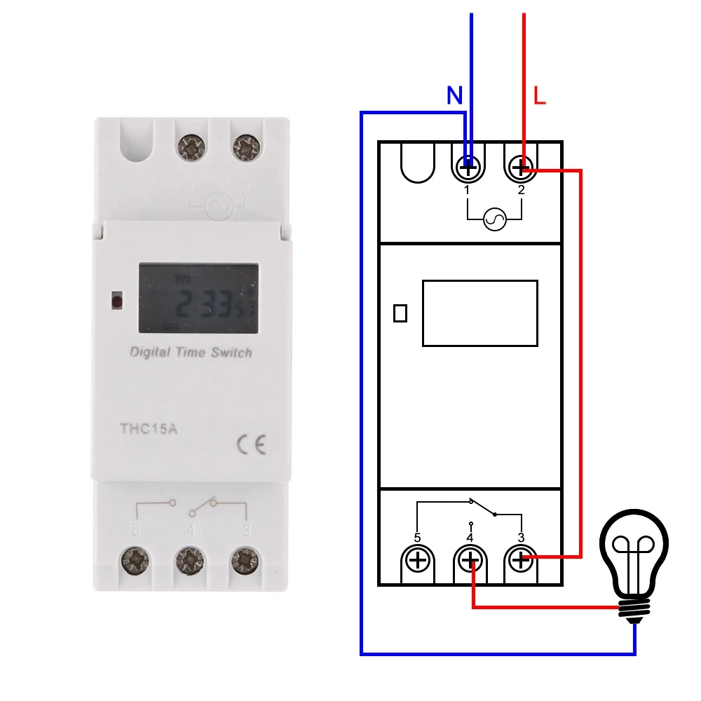 Wochenzeitschalter THC30A - 7 Tage Programmierbar, 30A, DIN-Schiene