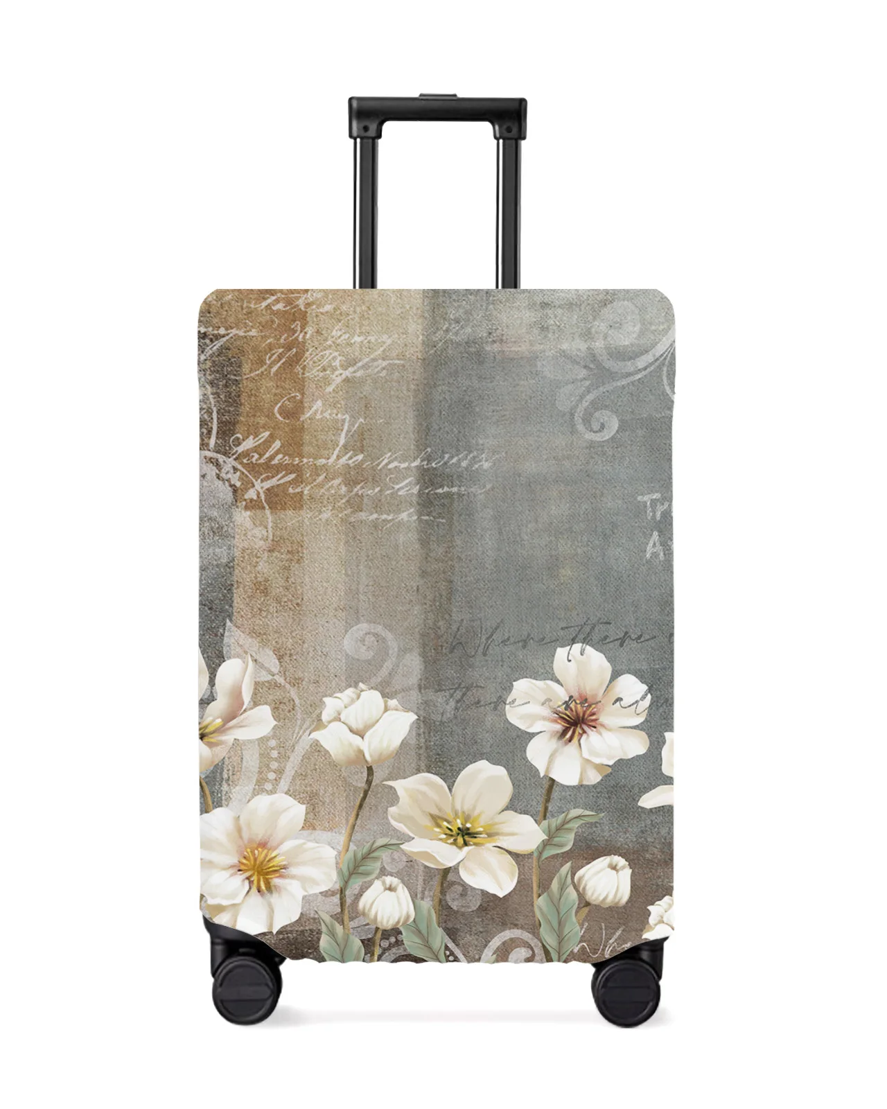 juste-de-bagage-de-voyage-artificiel-astique-retro-plante-fleur-blanche-abstraite-Etui-anti-poussiere-accessoires