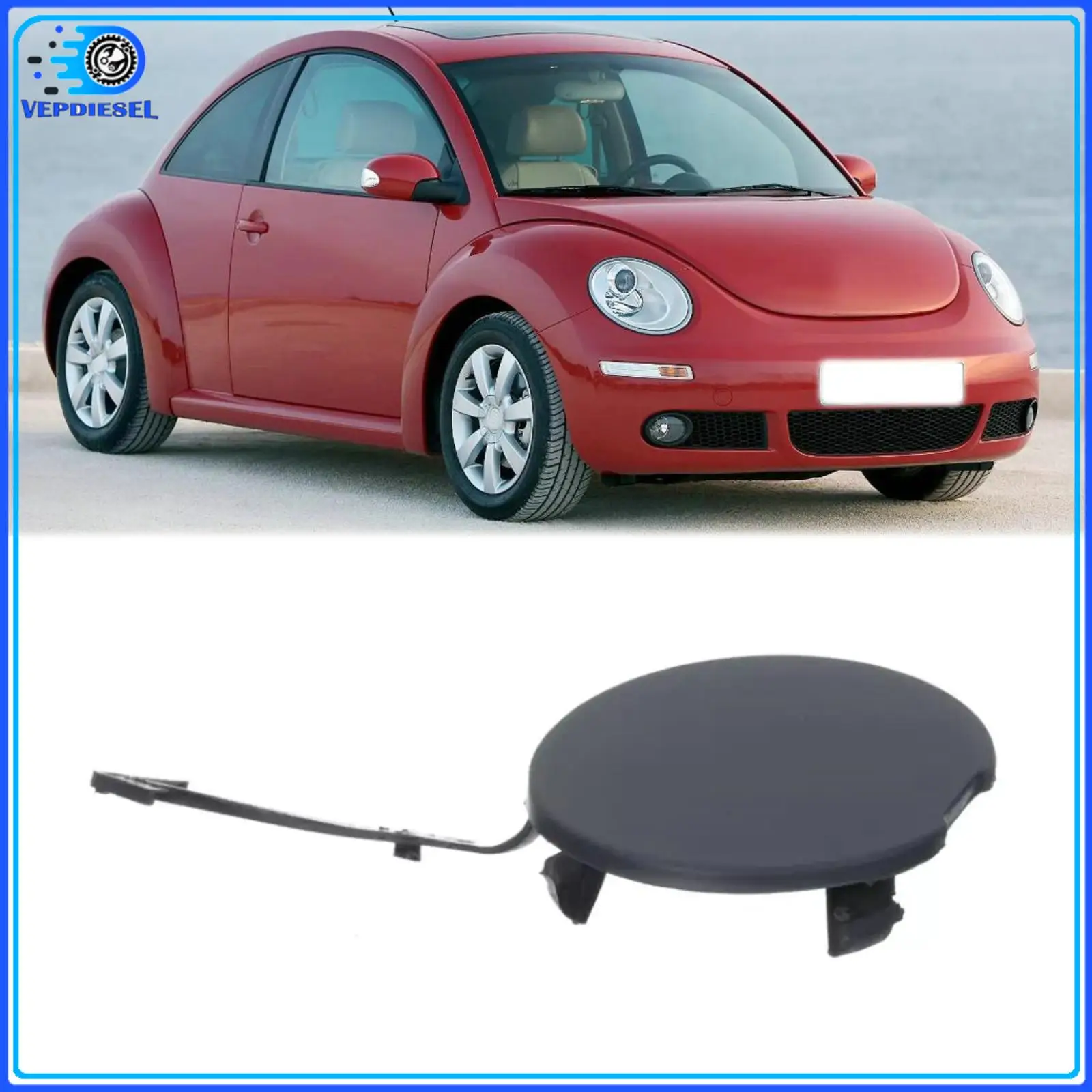 Car Bumper Cover 1pc Front Tow Hook Cap For Volkswagen Beetle
