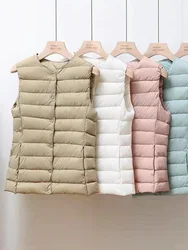 SEDUTMO Winter Ultra Light Thin Duck Down Jacket Women Quilted Pocket Short Warm Basic Vest Casual Waistcoat ED1891