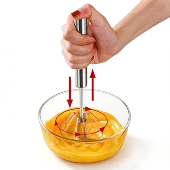 4-Speed Manual Mixing Handheld Blender - Battery-Free for Batter Sauce Egg Baby Food Baking Cooking 2