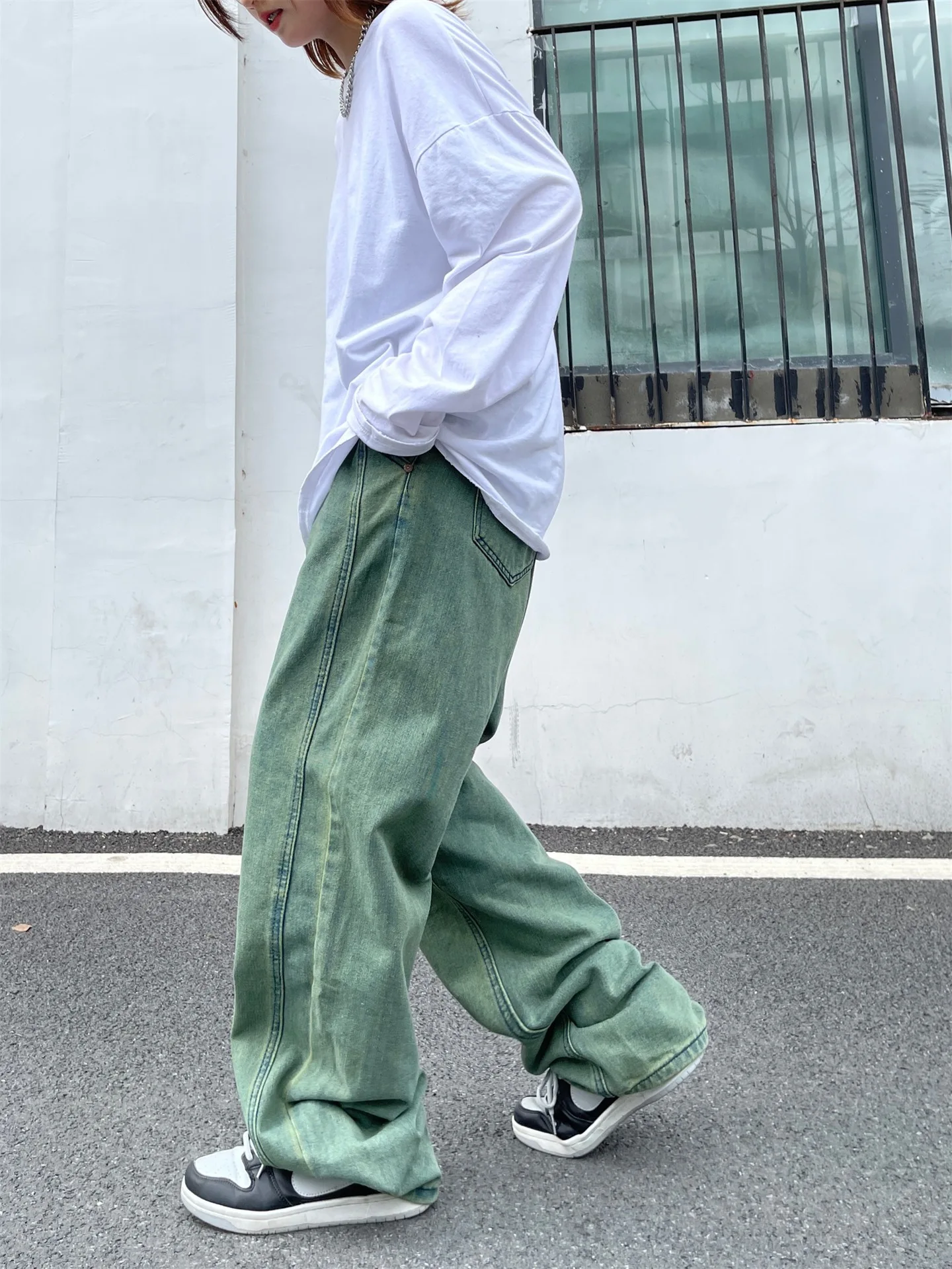 メンズ デニムパンツ 大きめ ストリート ストレート P00452 メンズストレートジーンズ原宿スタイル,y2kストリートウェア