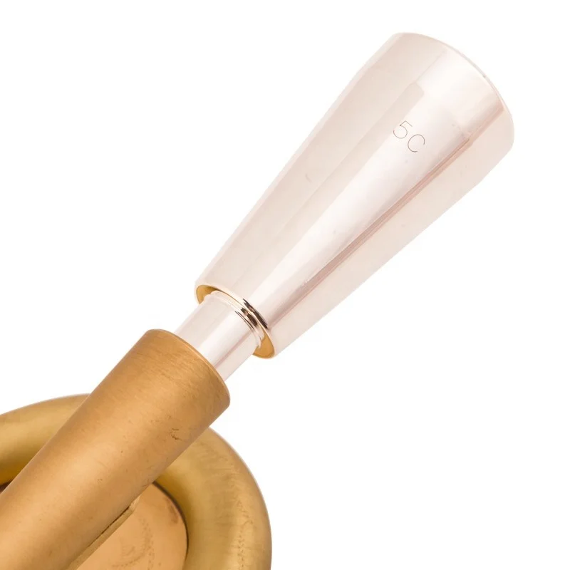 Pro Plus Heavy B-Flat Trumpet in Brushed Gold Band Playing Brass Instrument with EB Tone Lacquer Surface