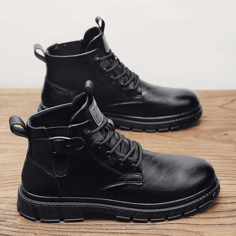 

Men's Chukka Boots Waterproof Leather Casual Lace Up Ankle Oxford Boots Daily Dress Shoes For Men