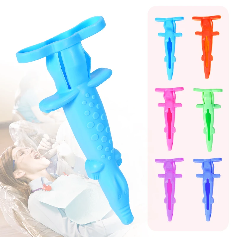 1pc 치과용 주사기 슬리브 커버 재사용 가능한 귀여운 악어 모양의 바늘 보호 케이스 치과 의사 수술용 주사기 도구
