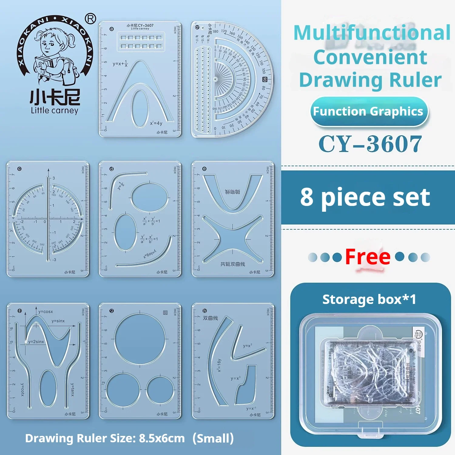 Mathematical Rulers Set Multi-function Geometry Drawing Ruler Transparent Rotatable Scale Ruler for Drafting School Supplies - 4