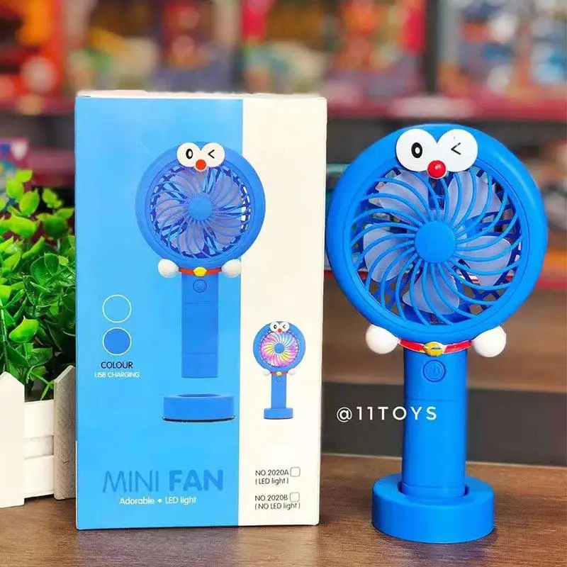 

Outdoor Portable Cartoon Cute Doraemon Usb Fan Student Mini Handheld Electric Fan Lithium Battery Rechargeable Figuer Toys Gift