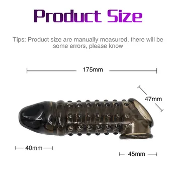 Silicone Reusable Penis Sleeve Flexible Glans Penis Enlarger Extender Delay Ejaculation No Vibrators Adult Sex Toys For Men 4