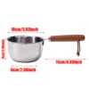 150/300/500ML Stainless Steel Oil Pot With Wooden Handle Mini Soup Milk Pot Scalding-proof Kitchen Tool Cook Accessories 4