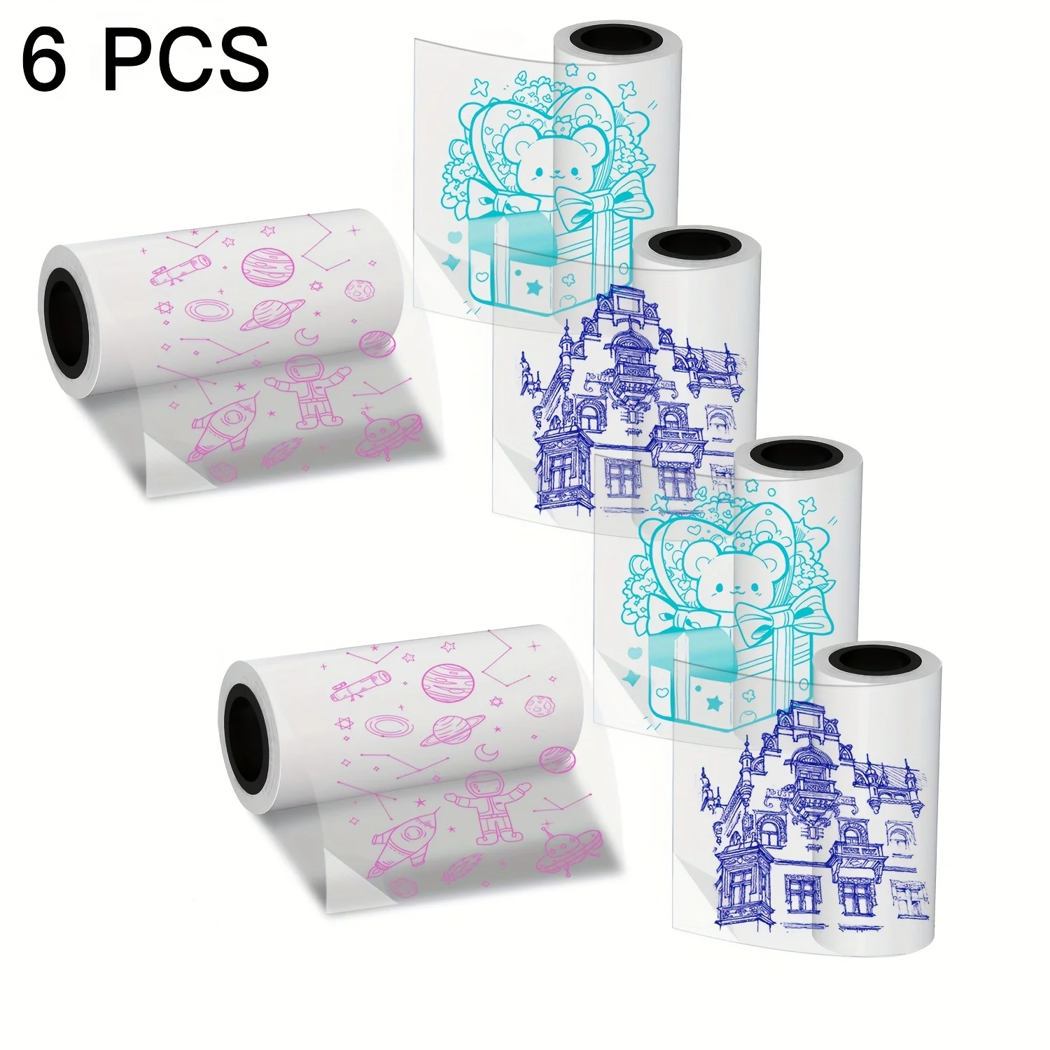 3/6 Rolls Multi-Color Transparent Printing Paper - Smooth Finish, 77gsm, Ideal for Kitchen Labels, DIY Crafts, Gift Wrapping