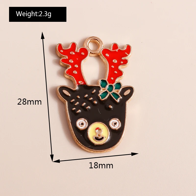 20 Stück Cartoon Emaille Tier Weihnachten Hirsch Charms Anhänger für Schmuckherstellung Halsketten Ohrringe Armbänder Zubehör DIY Geschenke – Detail 17