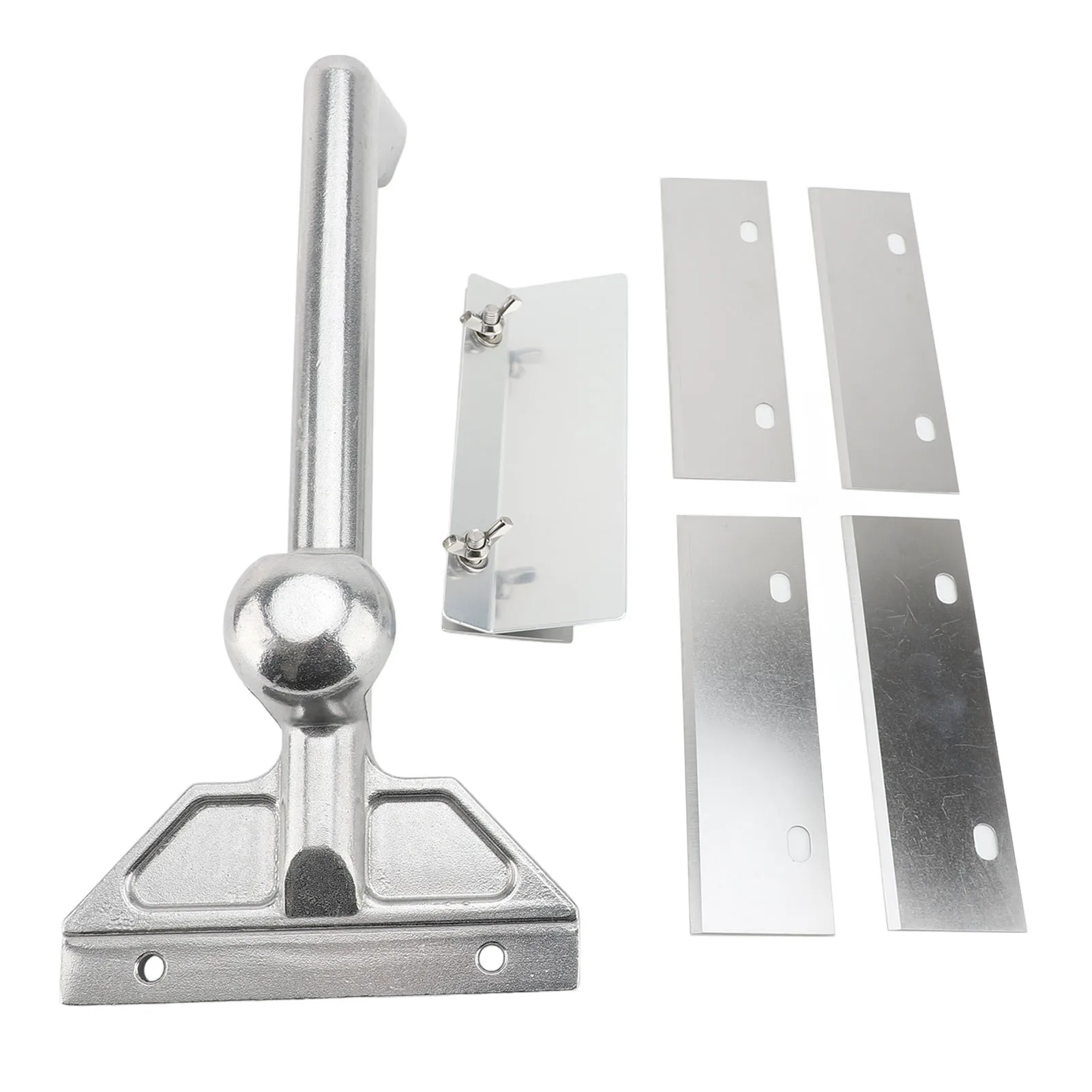 Grill Cleaning Scraper Labor Saving High Efficiency Griddle Scraper Aluminum Long Ergonomic Handle Flat Top for Commercial Use