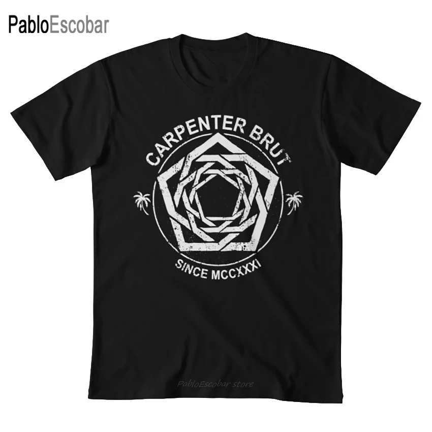 Carpenter Brut (Wei?) T เสื้อ Carpenter Brut Synthwave ผู้ชายผ้า