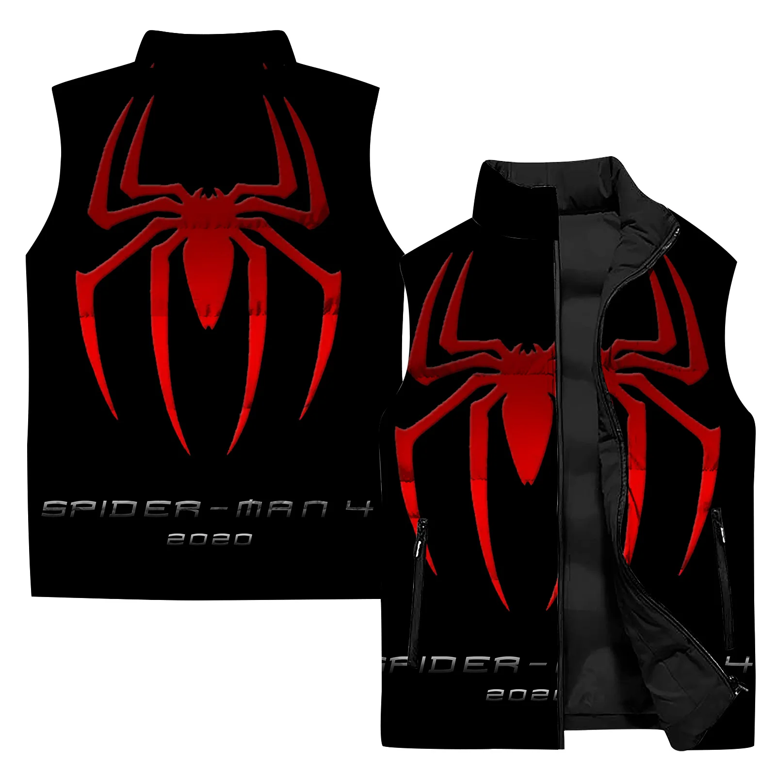 thumbnail image 1 of Chaleco cálido de estilo nuevo 2024 para hombre, con algodón y estampado de araña venenosa gruesa, ropa para hombre, abrigos de invierno con calefacción, 1 of 5