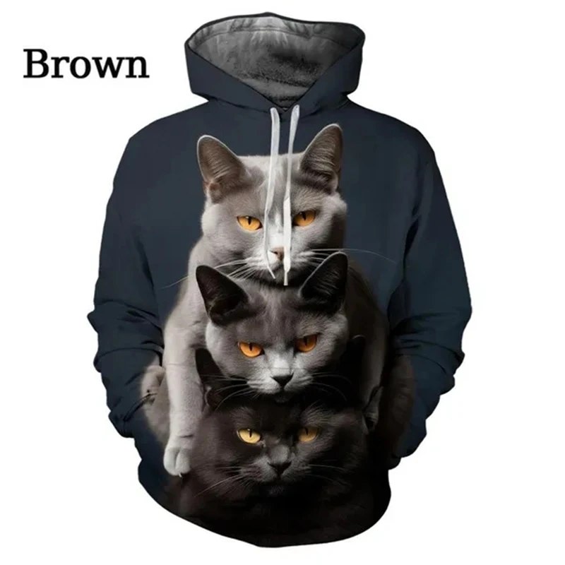 thumbnail image 1 of Sudadera con capucha con estampado 3D de gato y anime para hombre y mujer, estilo informal, divertido, de moda urbana, para niños y niñas, 1 of 5