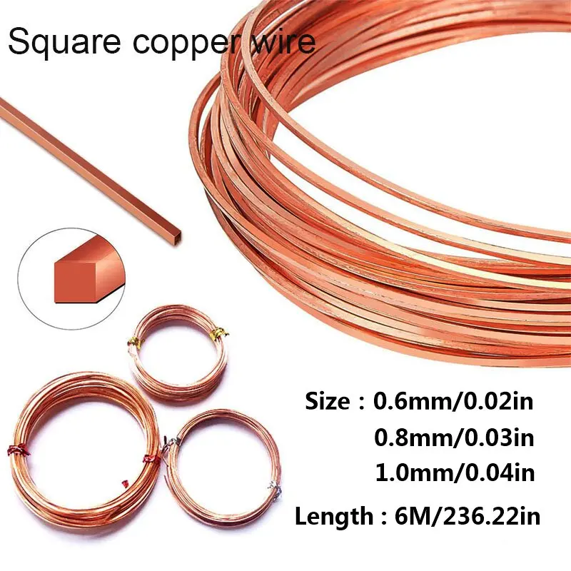Eco-Friendly Copper Square Wire Variety Pack for Jewelry Making and DIY Accessories
