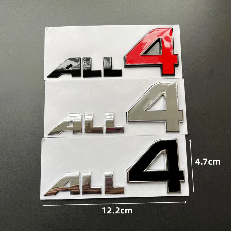 3D Metal Black and Red ALL 4 Car Emblem Badge Sticker Accessories