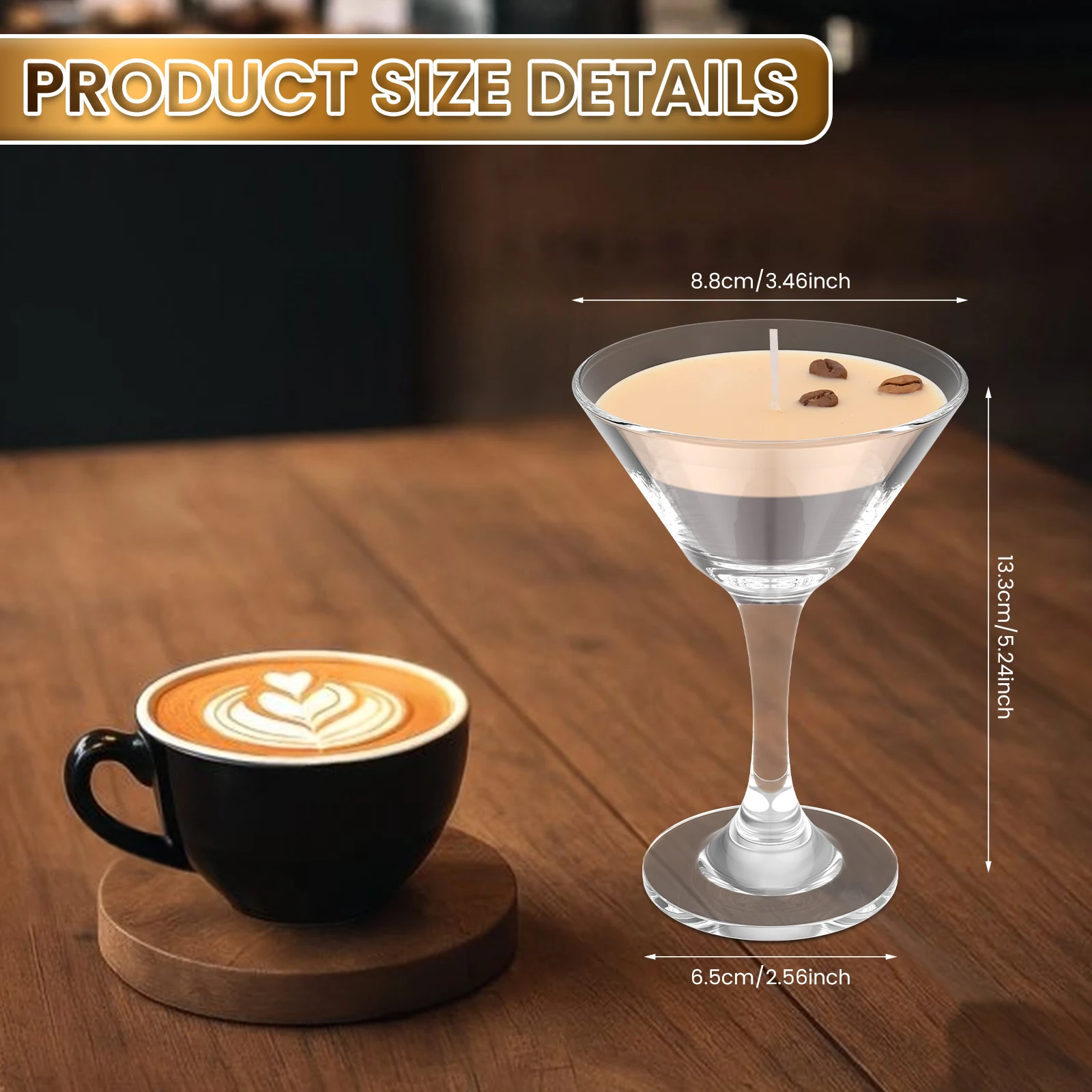 1Pc Scented Candles Espresso Martini Candle Decorative Coffee Martini Candle Elegant Coffee Bar Decor Candle for Women Girl Gift