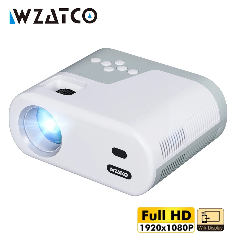 

WZATCO V1 Mini LED Projector WIFI Full HD 1920*1080P Proyector Home Theater Video Player Game Beamer