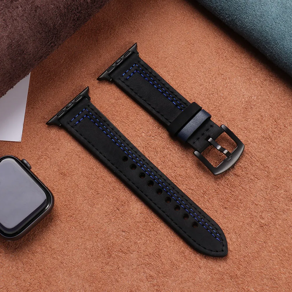 Elegant Leather Loop Strap for Apple Watch – Premium Sport Bracelet Accessory