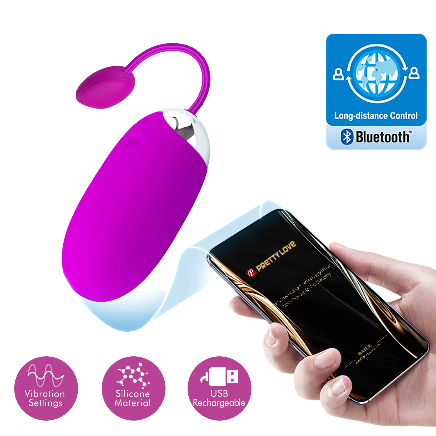 PRETTY LOVE USB Recharge Bluetooth Vibrator Wireless App Remote Control Vibrators for Women Vibrating Sex Toys Clit egg vibrador female sex toys vaginal vibrators clitoris vibrator